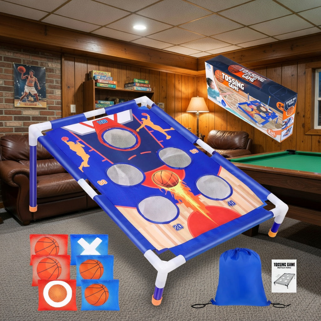 Bean Bag Cornhole Inspired Basketball Toss Game