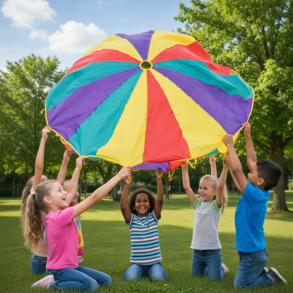 Rainbow Cooperative Play Parachute Tent (12ft)