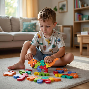 Wooden Jurassic 3D Dinosaur Puzzle Set
