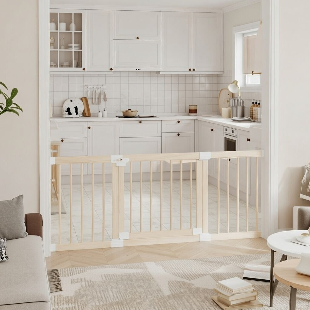 Wooden Baby Gate & Playpen (79" x 71" x 24")