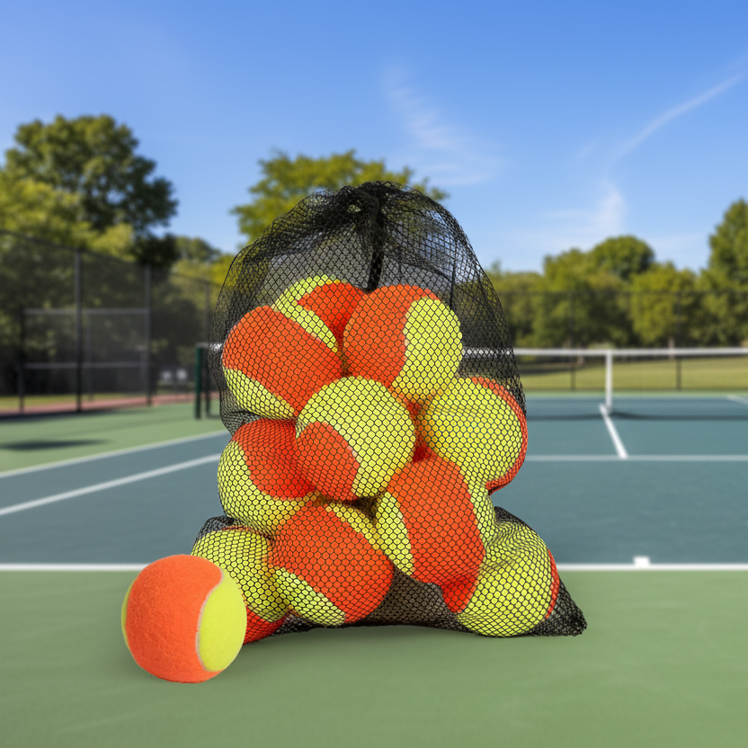BeginnerPro 18-Pack Training Tennis Balls with Mesh Bag