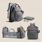 Versatile Grey Diaper Bag Backpack with Changing Station
